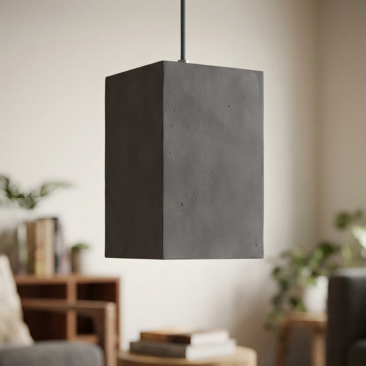 Quebra-luz cubo em cimento com casquilho E27