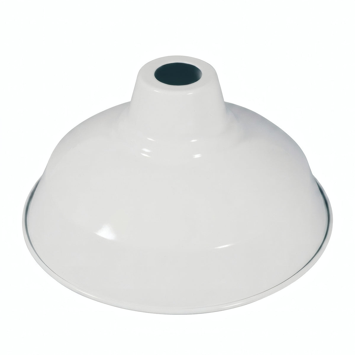 Quebra-luz cónico em metal Ø 30 cm para casquilho E27 — Branco
