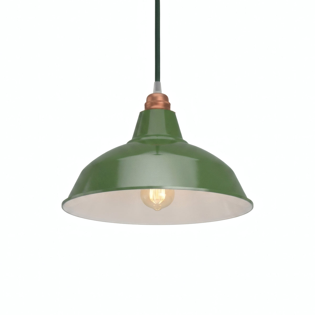 Quebra-luz cónico em metal Ø 30 cm para casquilho E27 — Verde