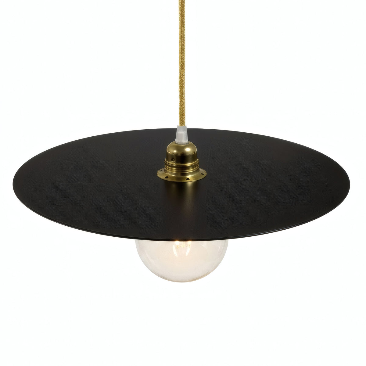 Quebra-luz disco plano em ferro Ø 40 cm para casquilho E27 — Preto
