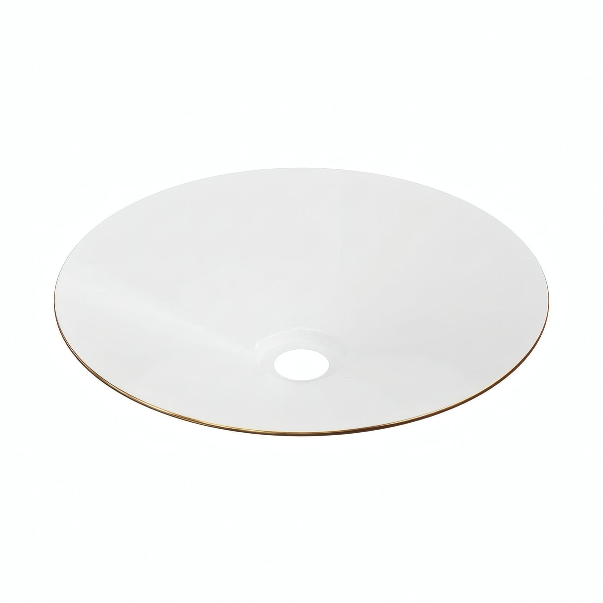 Quebra-luz plano esmaltado Ø 30 cm para casquilho E27 — Branco e bronze acetinado