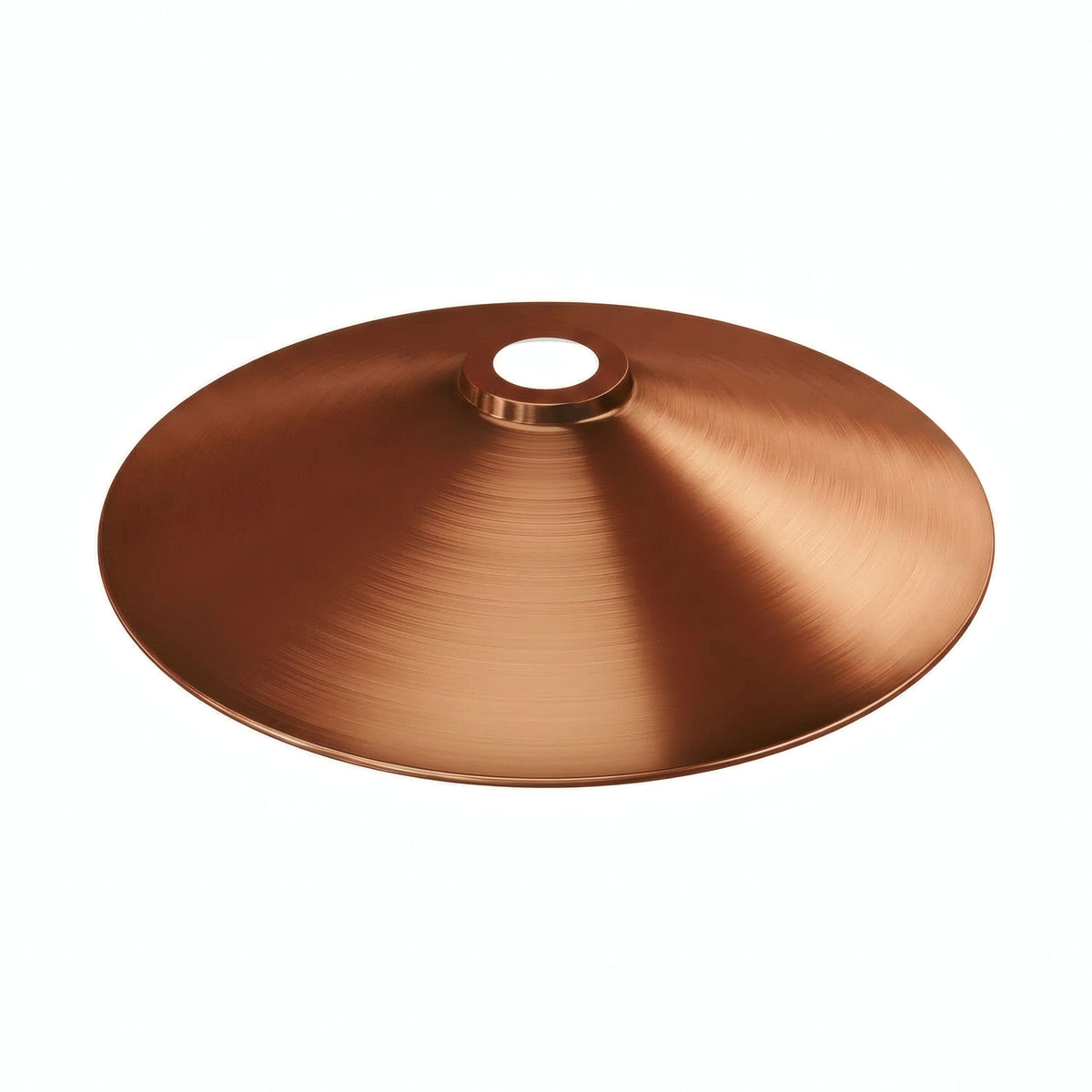 Quebra-luz plano esmaltado Ø 30 cm para casquilho E27 — Branco e cobre acetinado