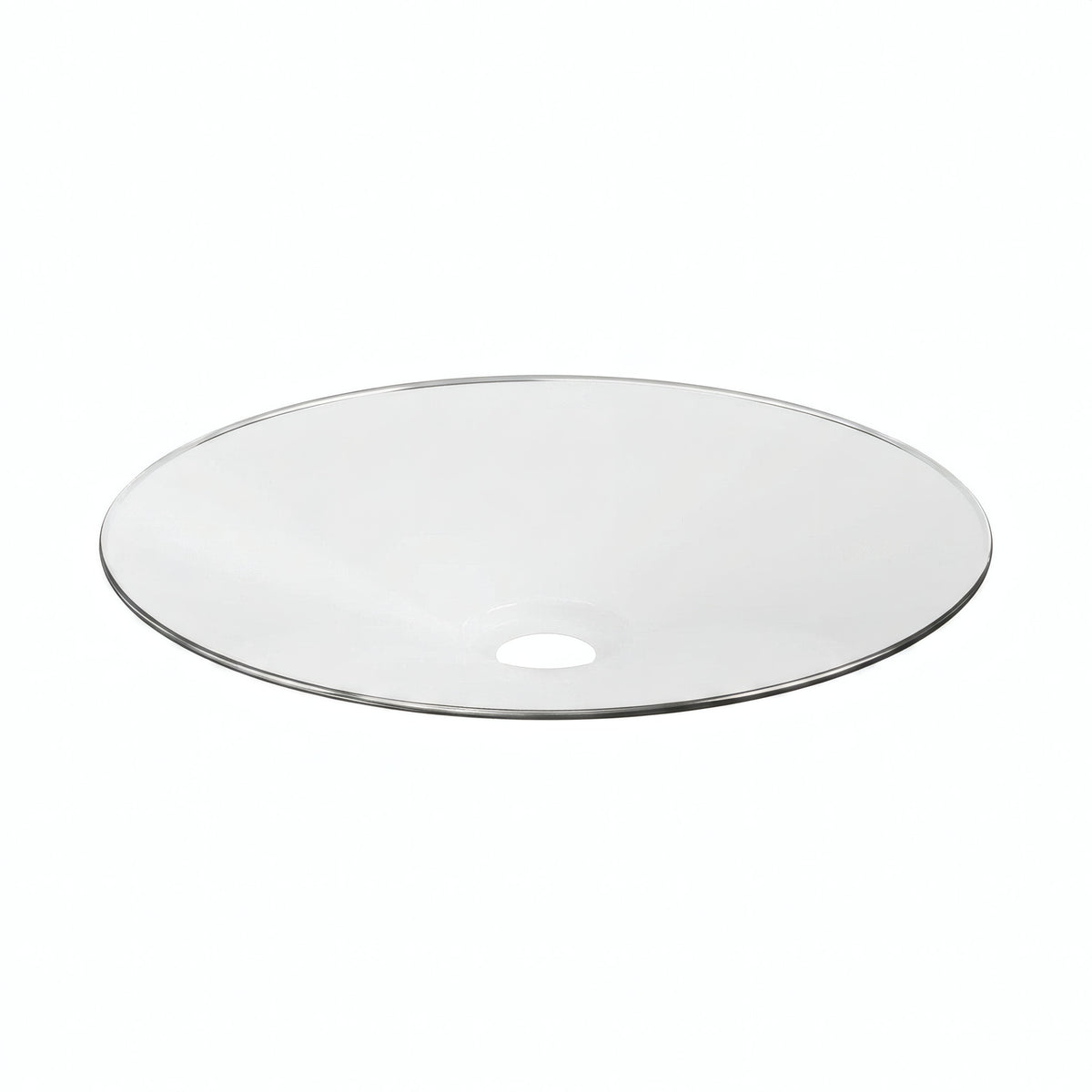 Quebra-luz plano esmaltado Ø 30 cm para casquilho E27 — Branco e titânio acetinado