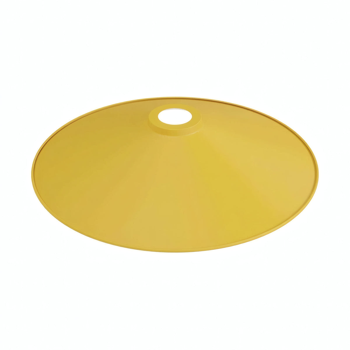 Quebra-luz plano esmaltado Ø 30 cm para casquilho E27 — Amarelo mostarda