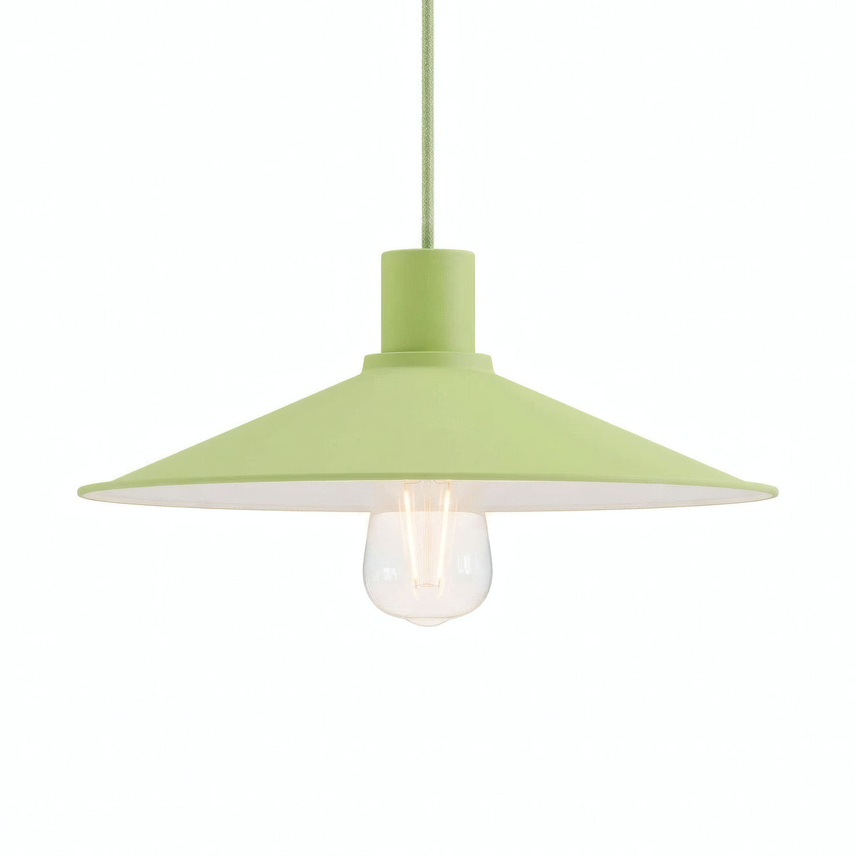 Quebra-luz plano esmaltado Ø 30 cm para casquilho E27 — Verde relva