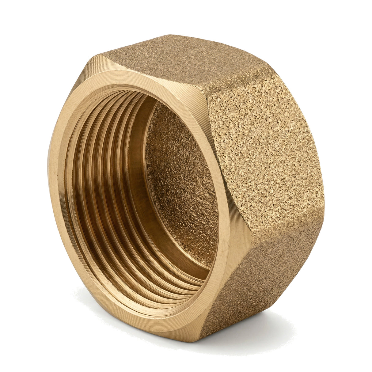 Tampão fêmea com cabeça hexagonal em latão CW617N BSP - vista isométrica