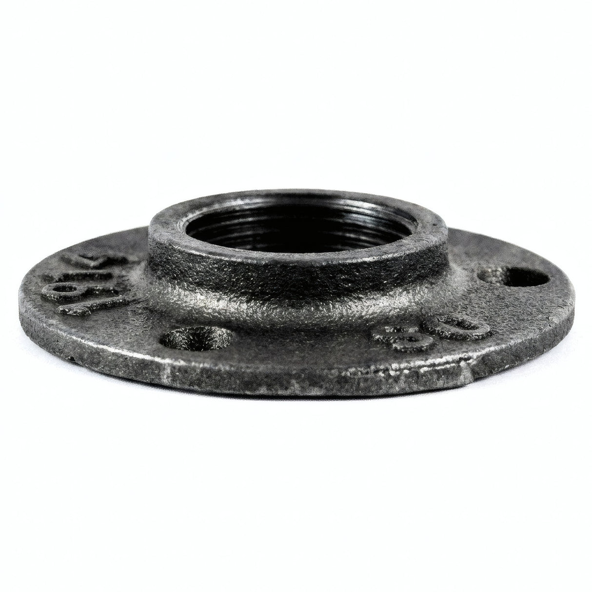 Flange 1'' | 26x34mm diâmetro pequeno ferro fundido preto 3 furos - foto de produto sobre fundo branco 6