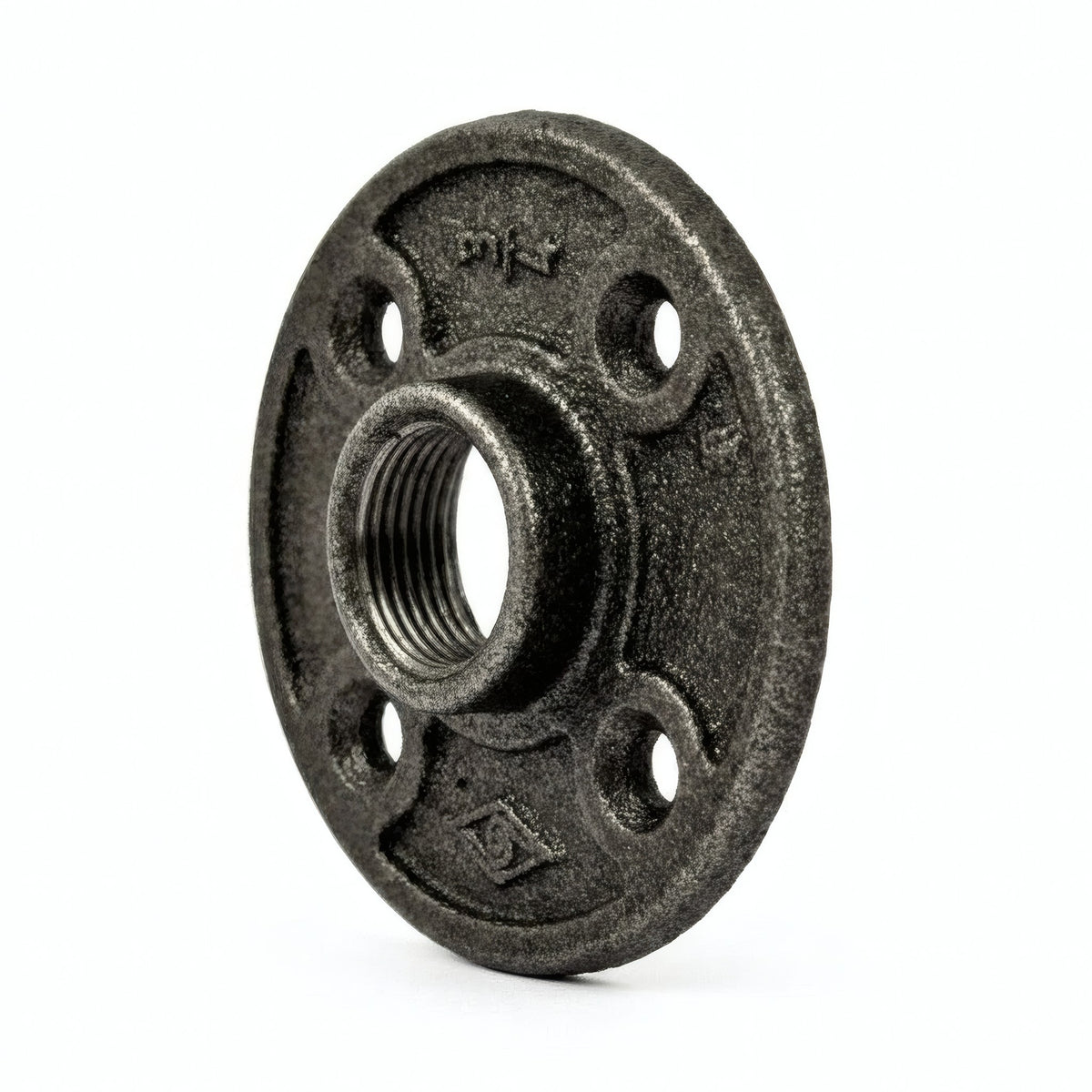 Flange 3/4'' | 20x27mm diâmetro grande ferro fundido preto - foto de produto sobre fundo branco 2