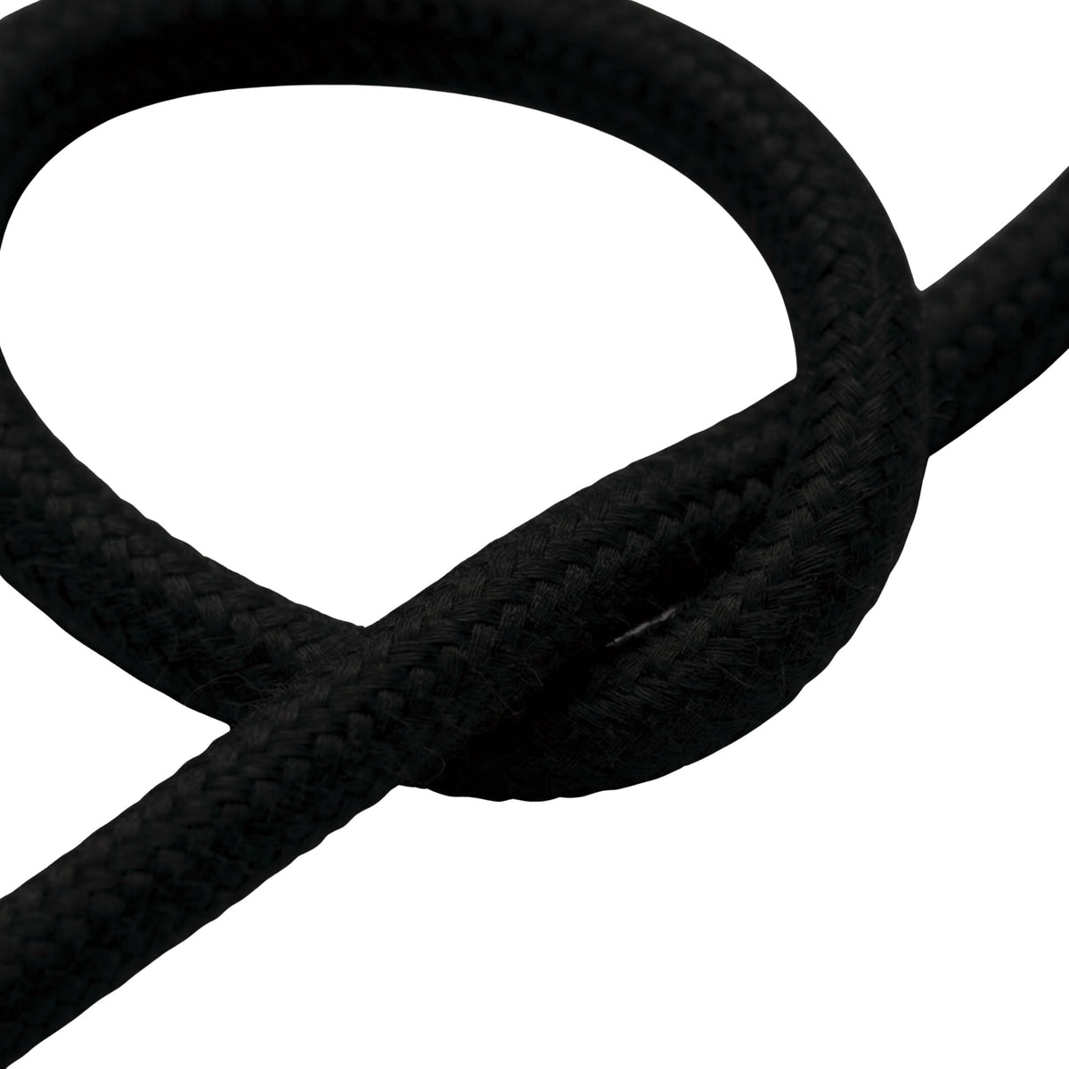 Cabo têxtil redondo de algodão – Preto carvão