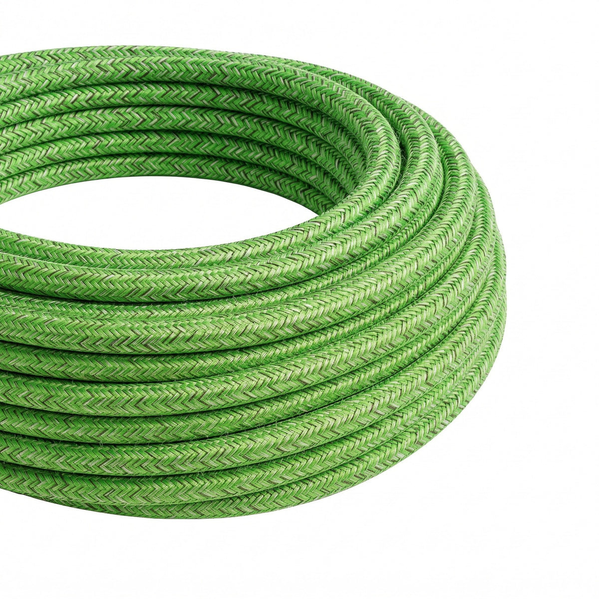 Cabo têxtil redondo de algodão – Verde pistácio