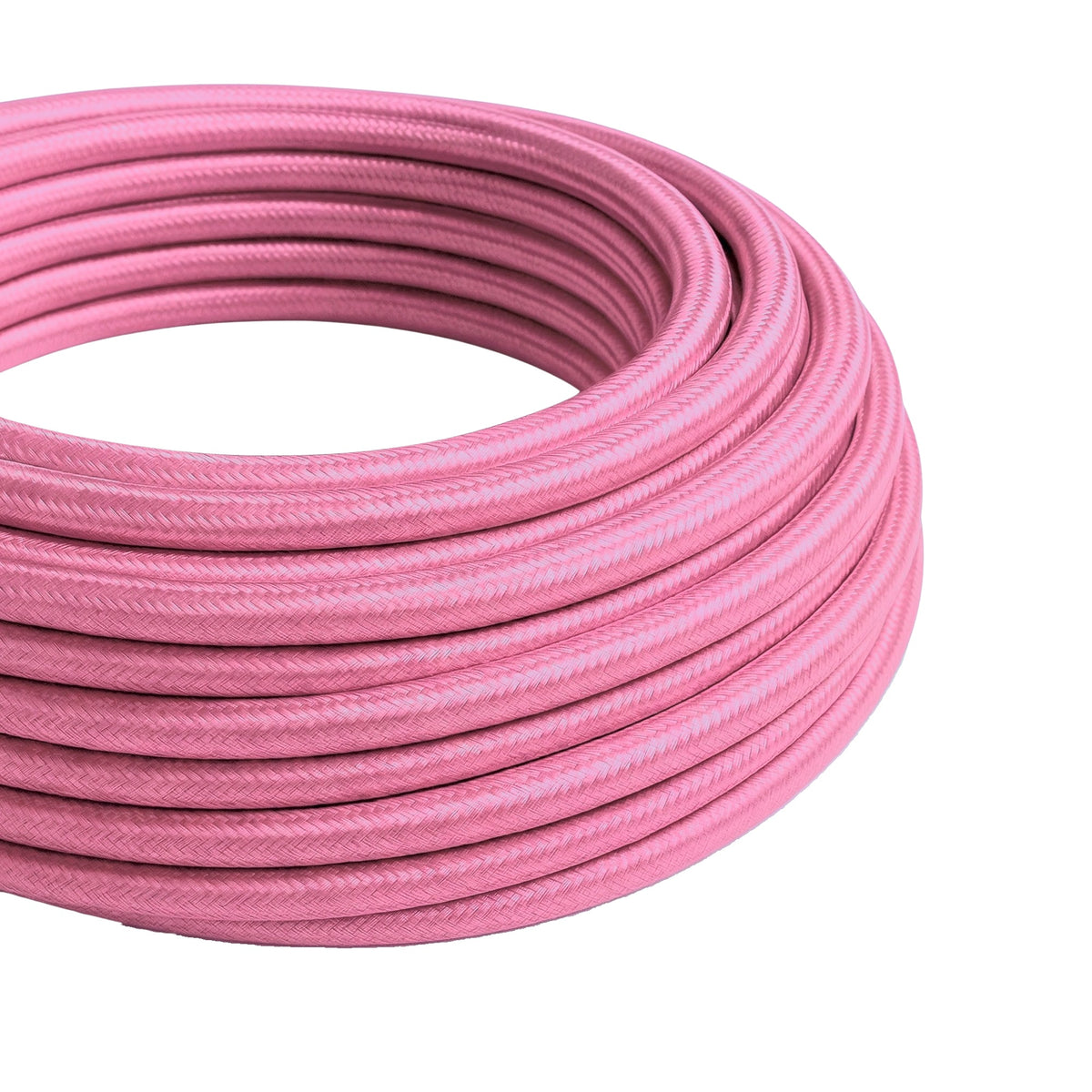 Cabo têxtil redondo efeito seda – Rosa fúcsia