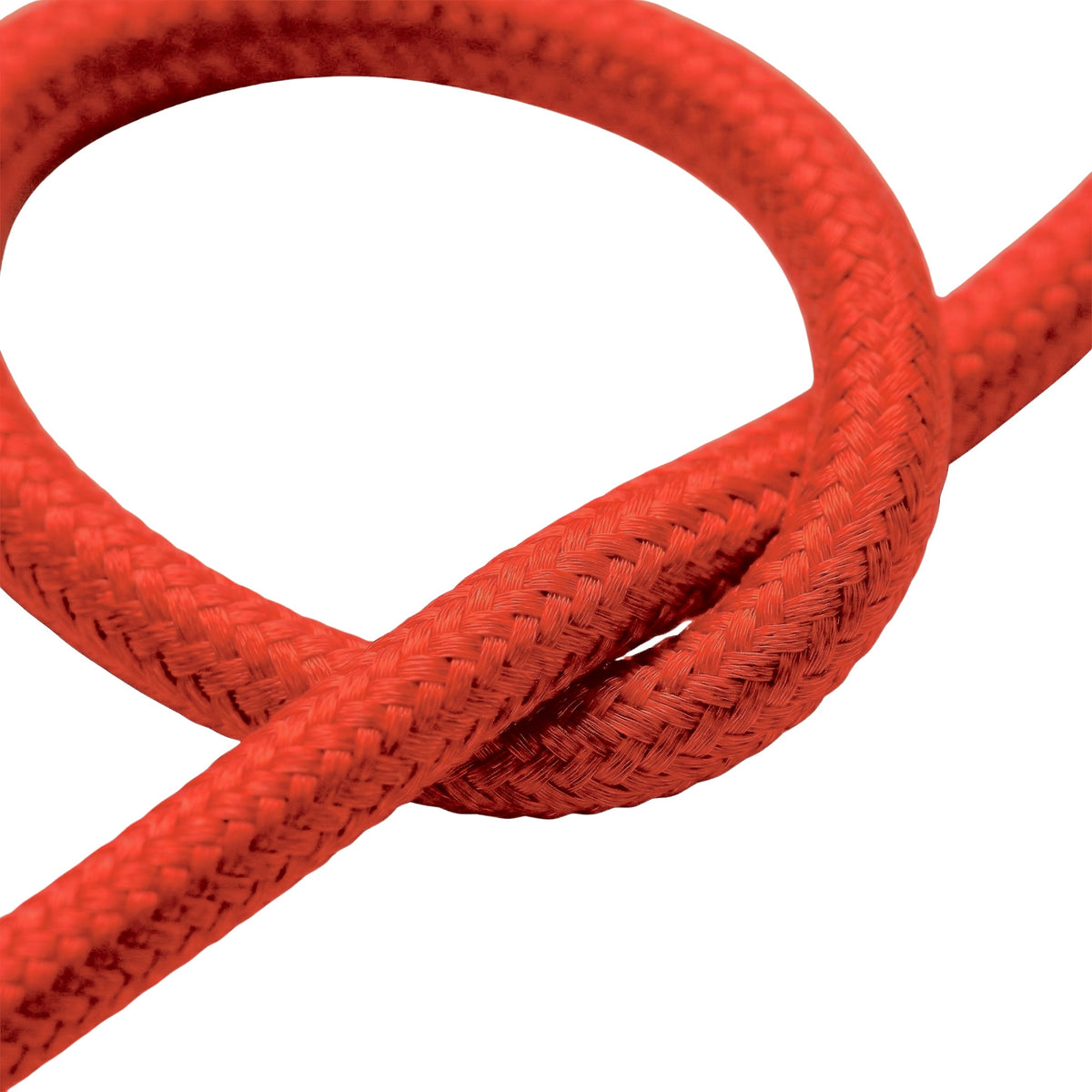 Cabo têxtil redondo efeito seda – Vermelho fogo