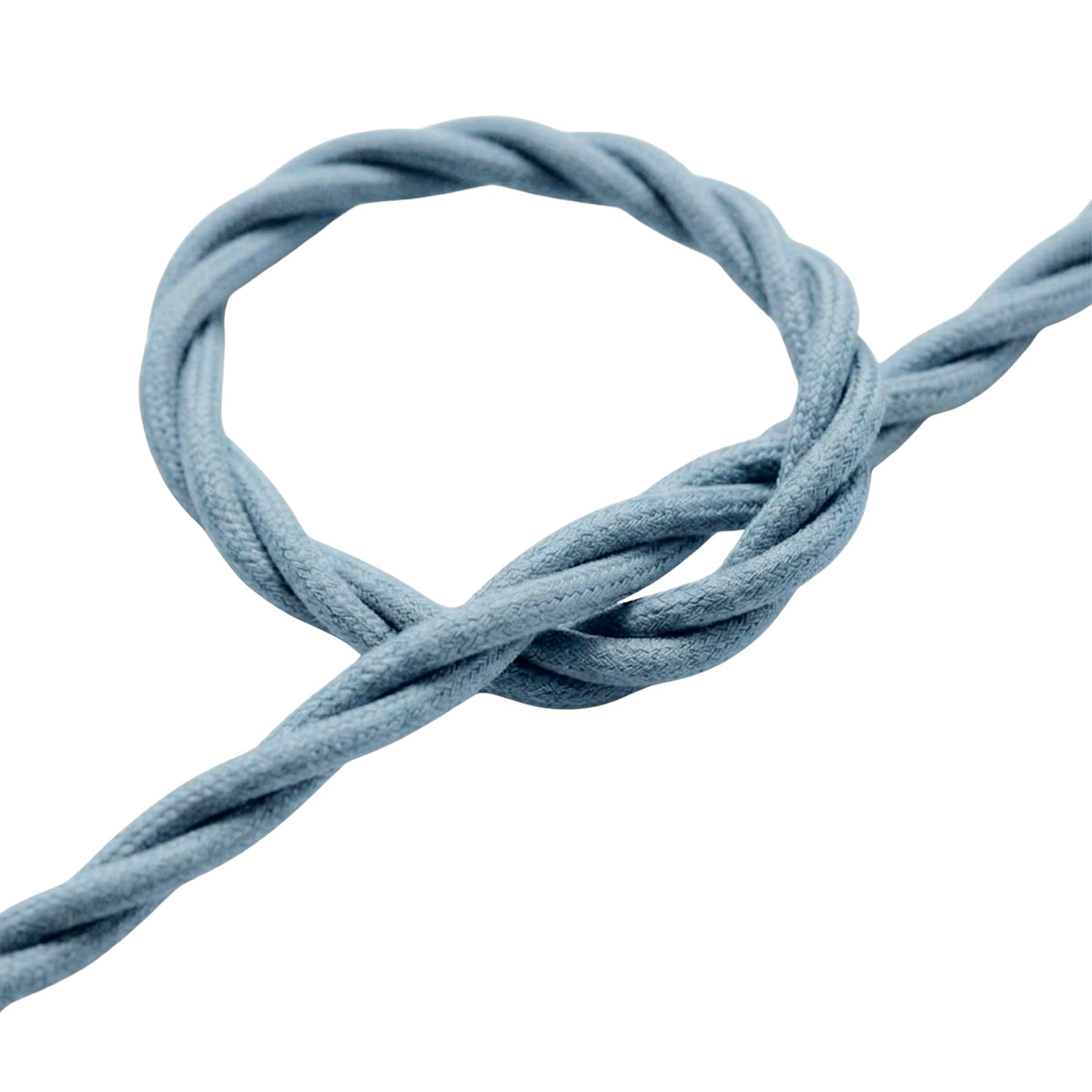 Cabo têxtil entrançado de algodão – Azul-oceano