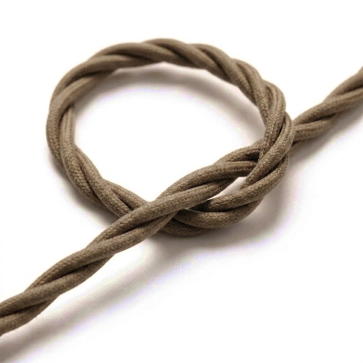 Cabo têxtil entrançado de algodão – Cinzento-rola