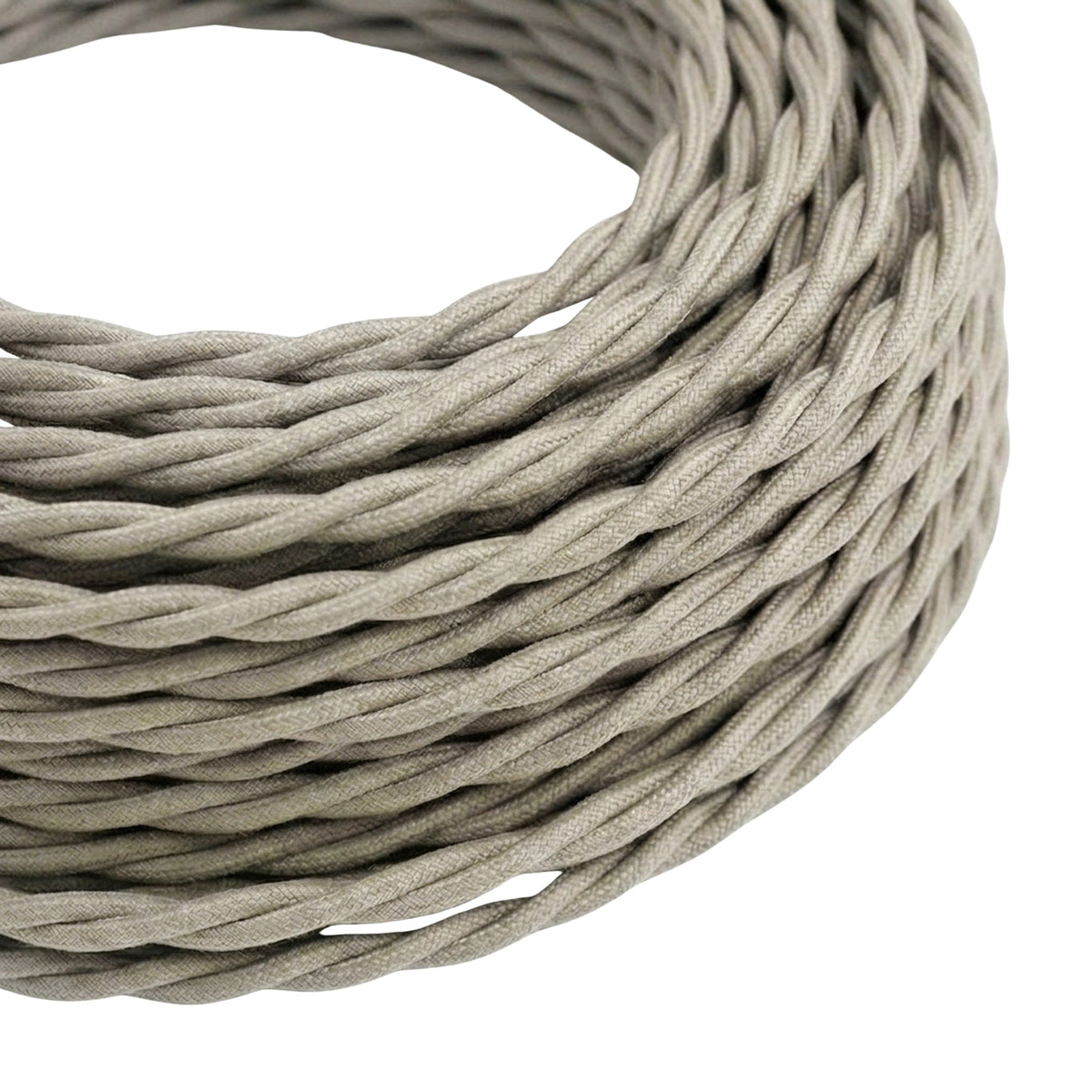 Cabo têxtil entrançado efeito seda – Branco pérola