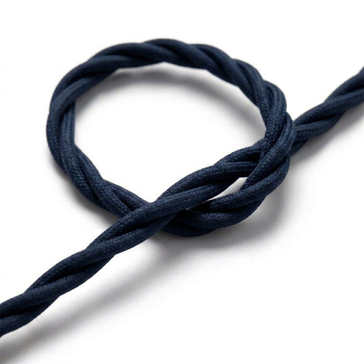 Cabo têxtil entrançado efeito seda – Azul profundo
