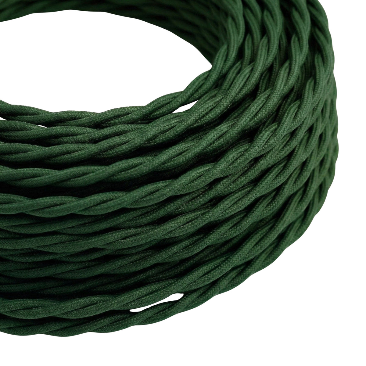 Cabo têxtil entrançado efeito seda – Verde floresta