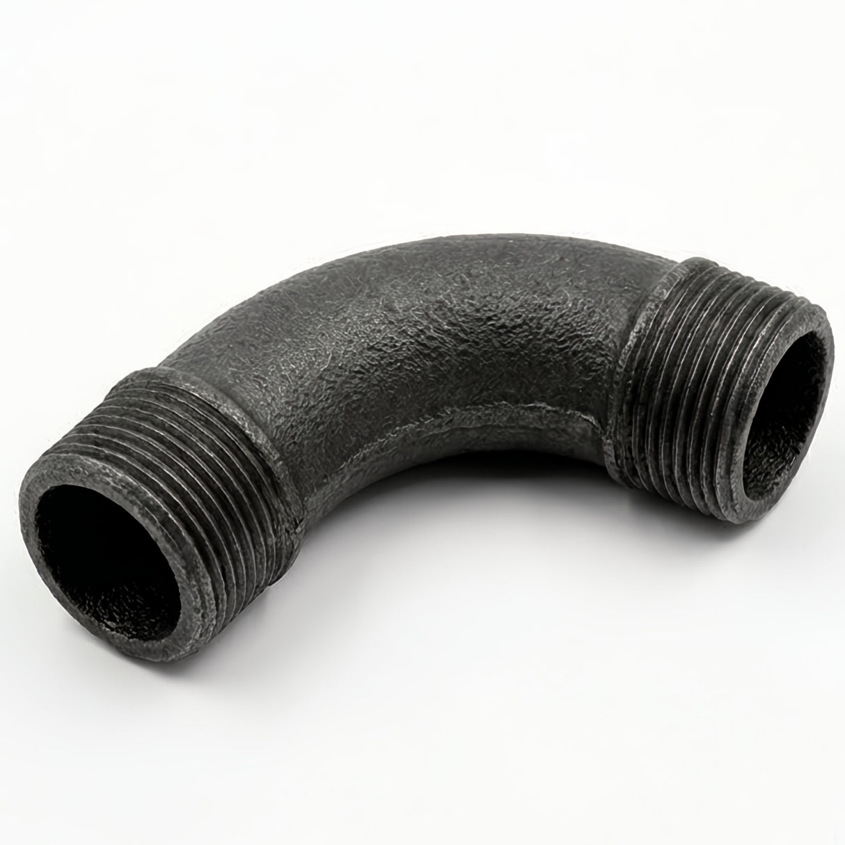 Cotovelo curva 90° M/M fonte preta — vista superior
