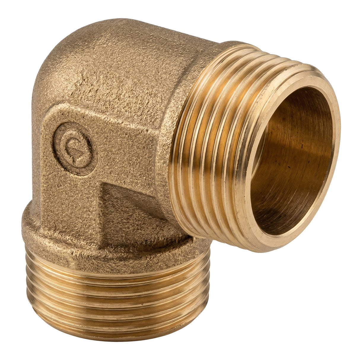 Cotovelo 90° macho-macho em latão CW617N BSP - vista isométrica