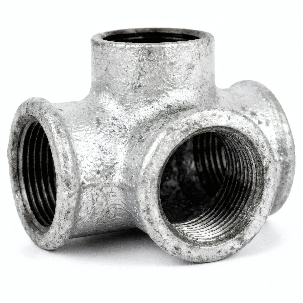 Distributeur T / Té - 4 voies - fonte galvanisée - photo produit fond blanc 3