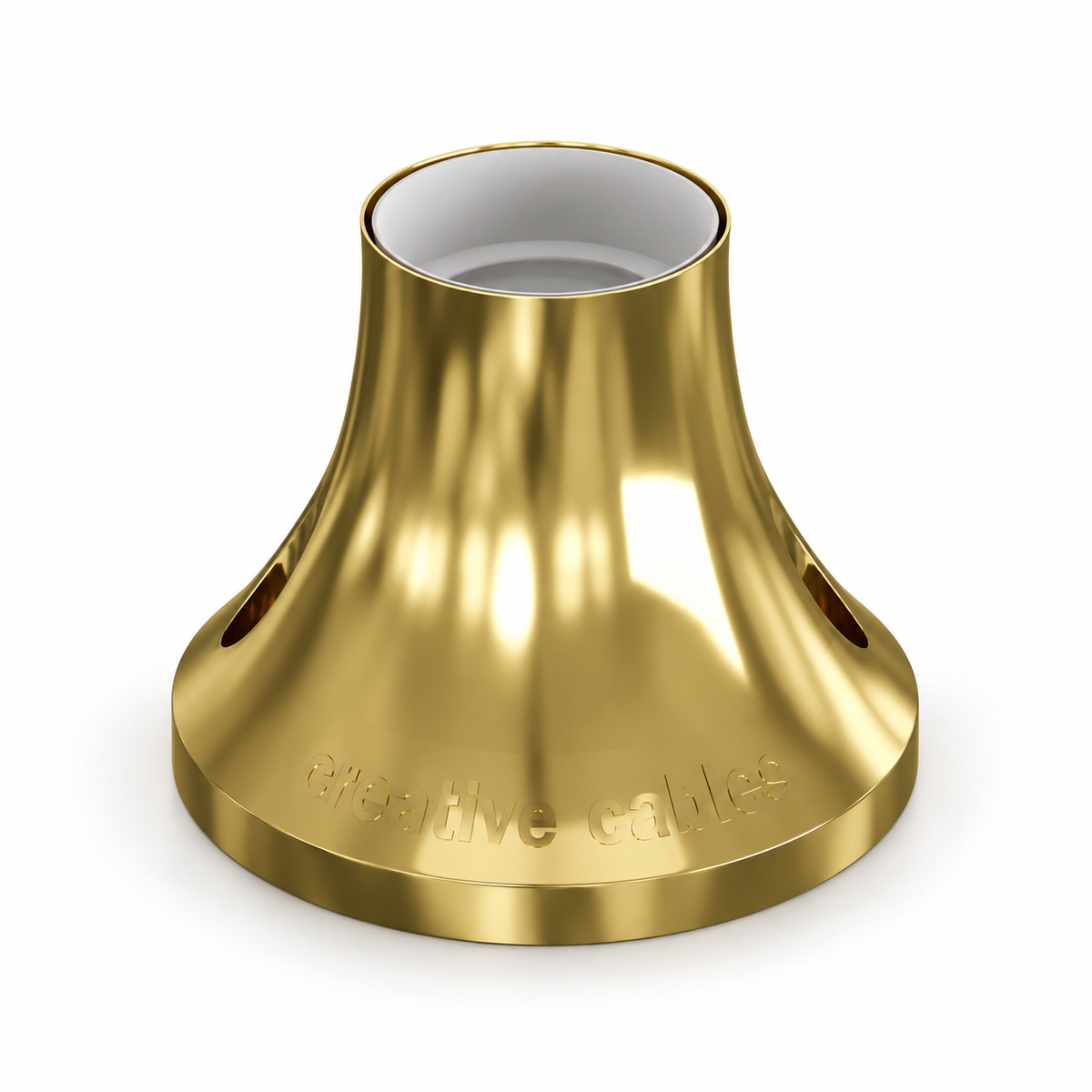 Casquilho E27 metalizado para parede ou teto — acabamento dourado — vista 1