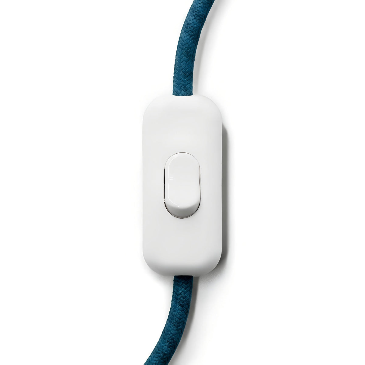 Interruptor bipolar de báscula para cabo de candeeiro — Branco