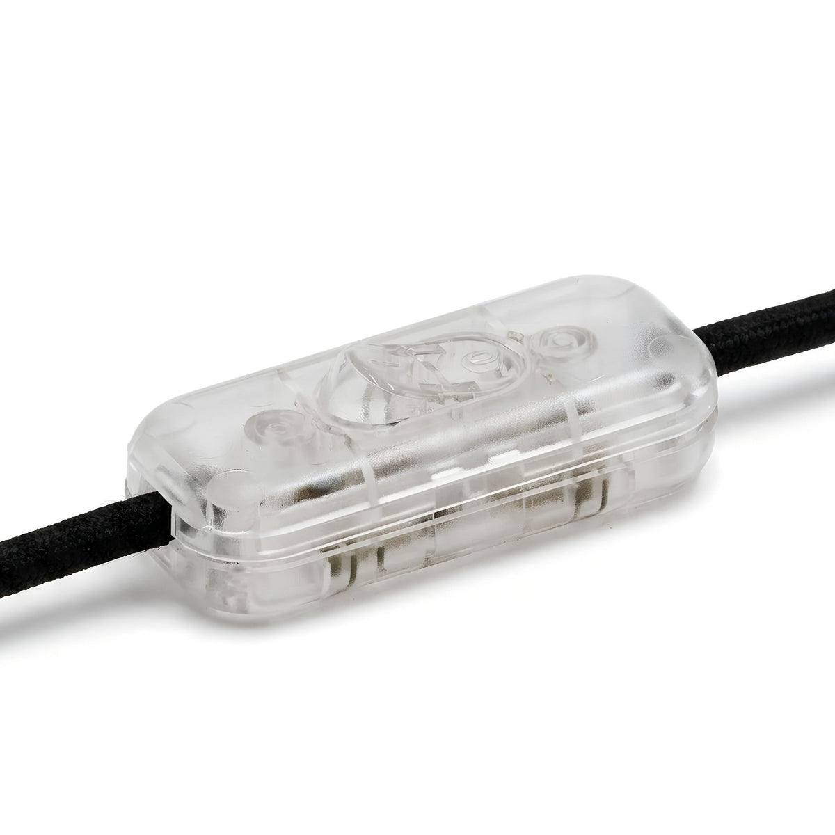 Interruptor bipolar de báscula para cabo de candeeiro — Transparente