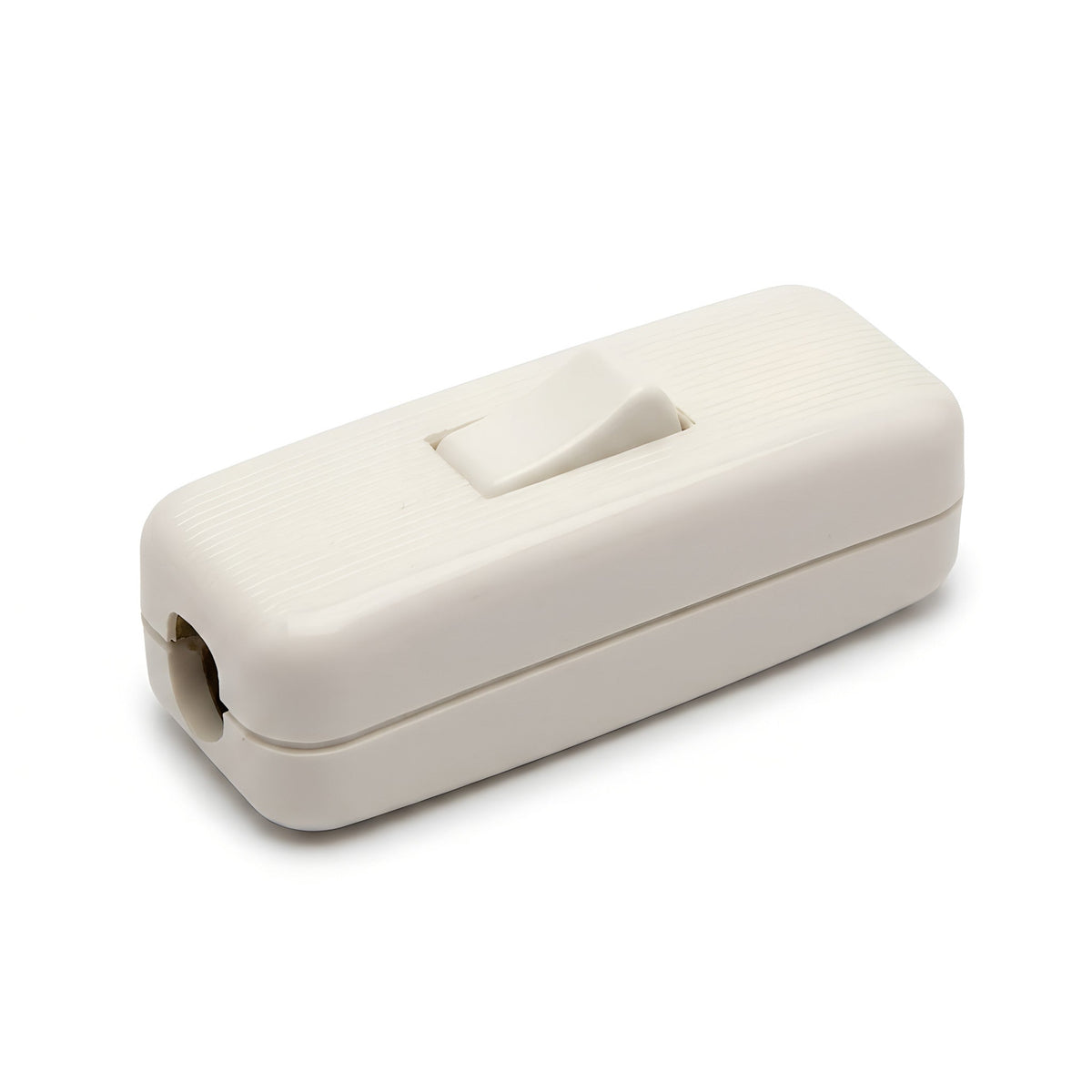 Interruptor unipolar de tecla para cabo de candeeiro — Branco