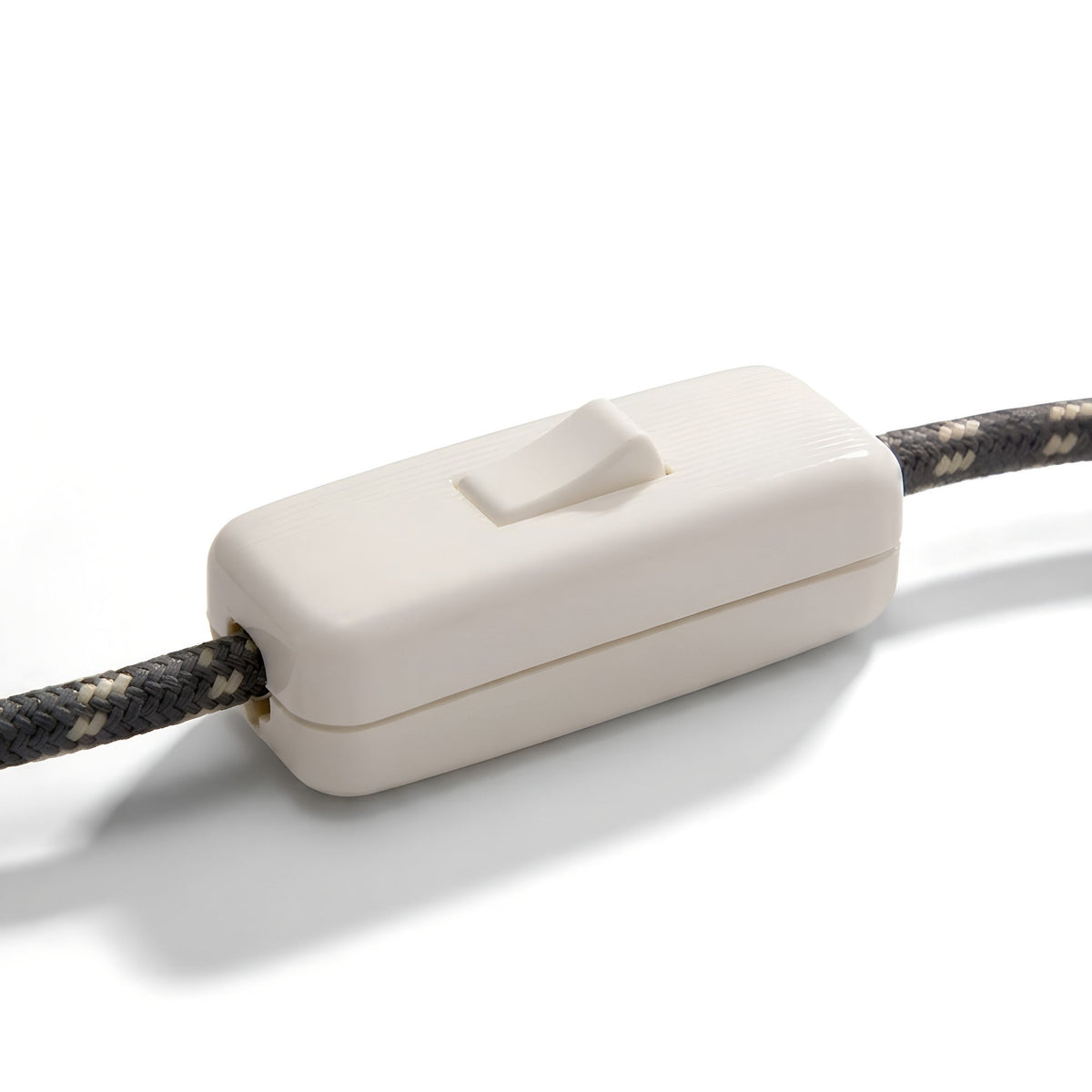 Interruptor unipolar de tecla para cabo de candeeiro — Branco