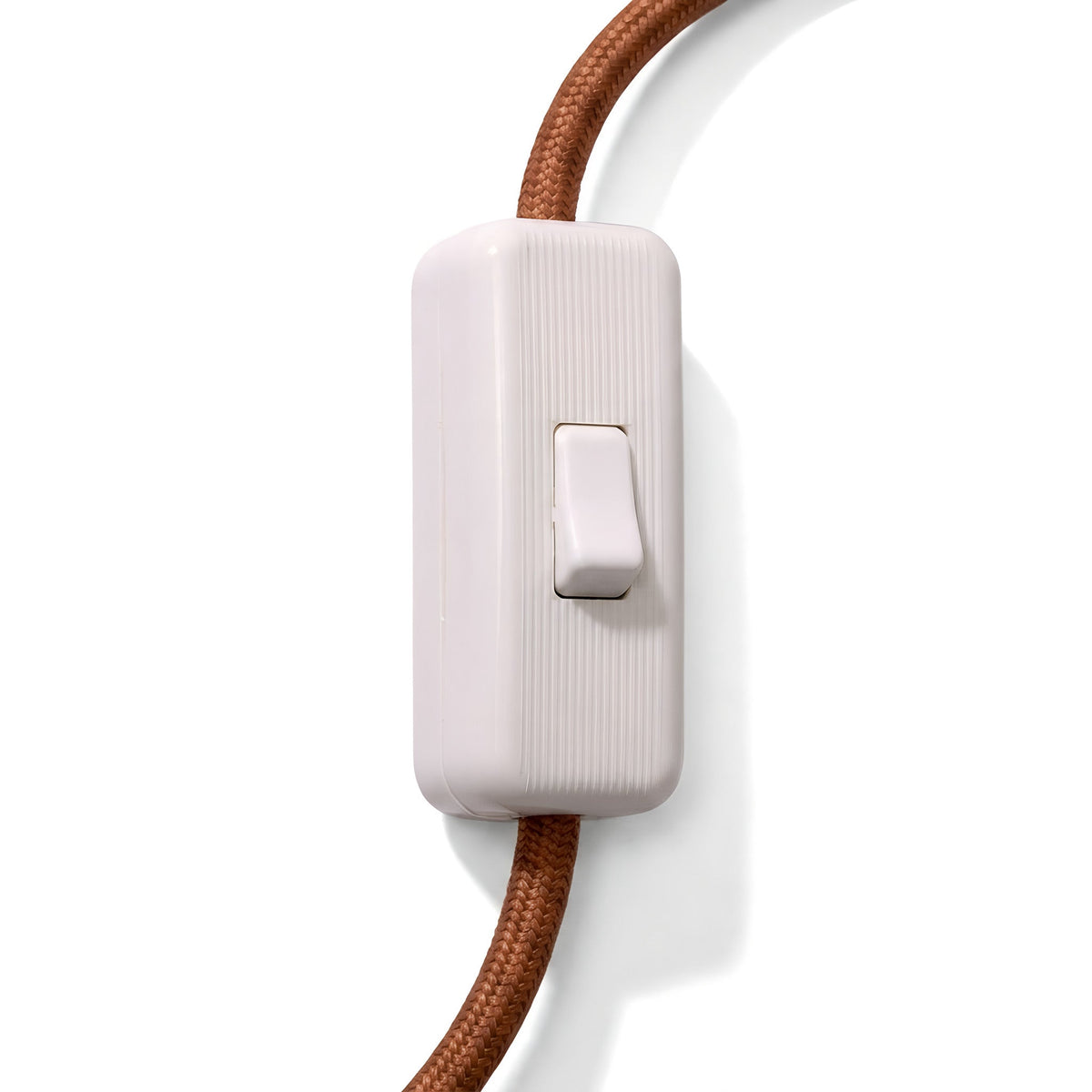Interruptor unipolar de tecla para cabo de candeeiro — Branco