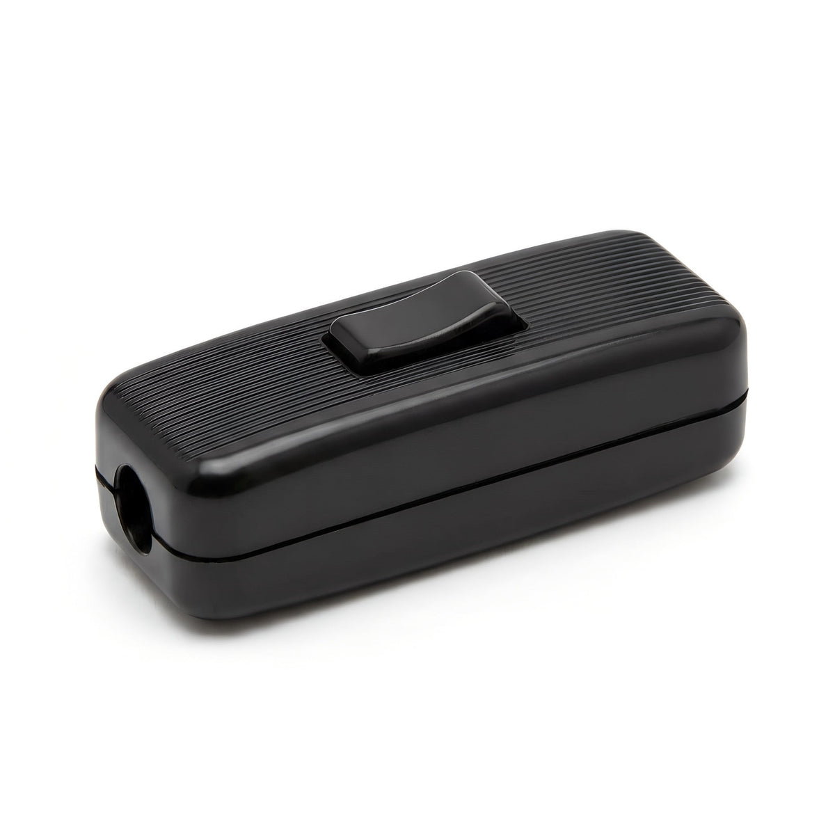 Interruptor unipolar de tecla para cabo de candeeiro — Preto