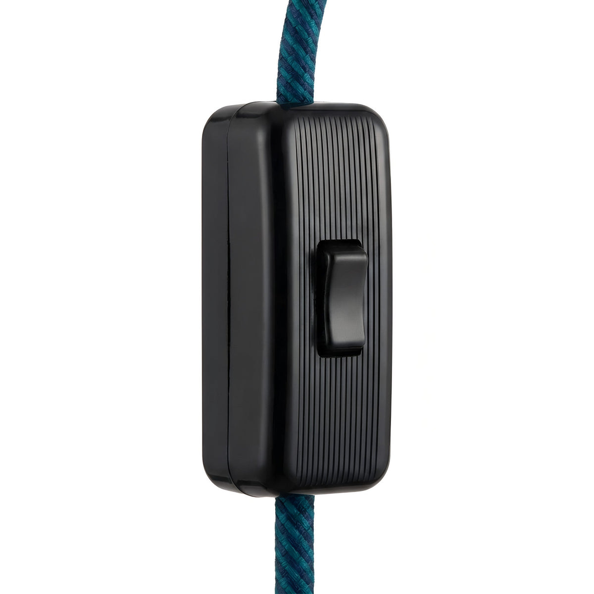 Interruptor unipolar de tecla para cabo de candeeiro — Preto