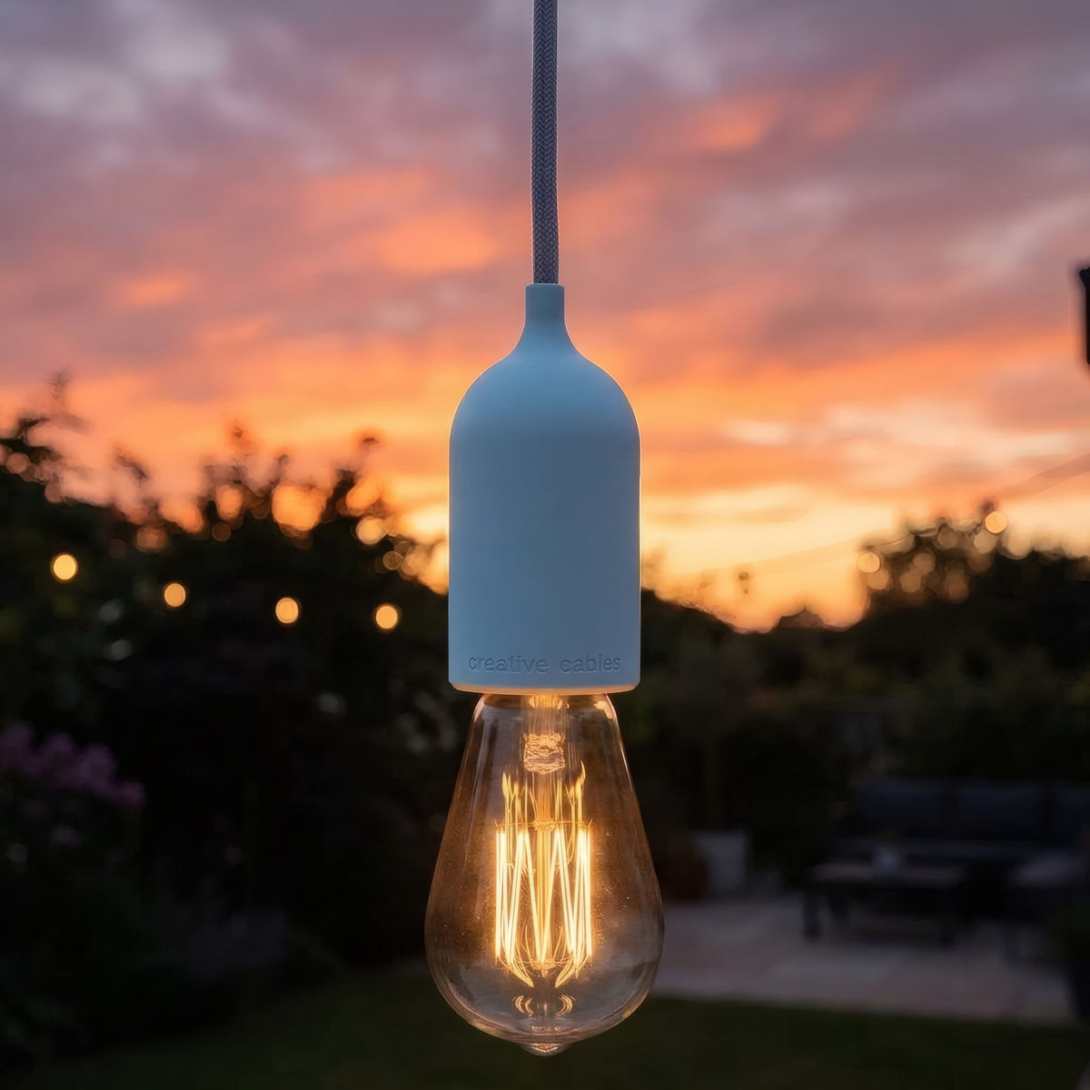 Kit casquilho E27 de exterior em silicone pastel — Azul céu