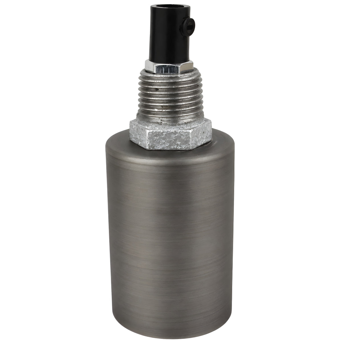 Kit de casquilho E27 em metal liso cinzento sobre acessório 1/2'' (15x21mm) macho em ferro fundido galvanizado