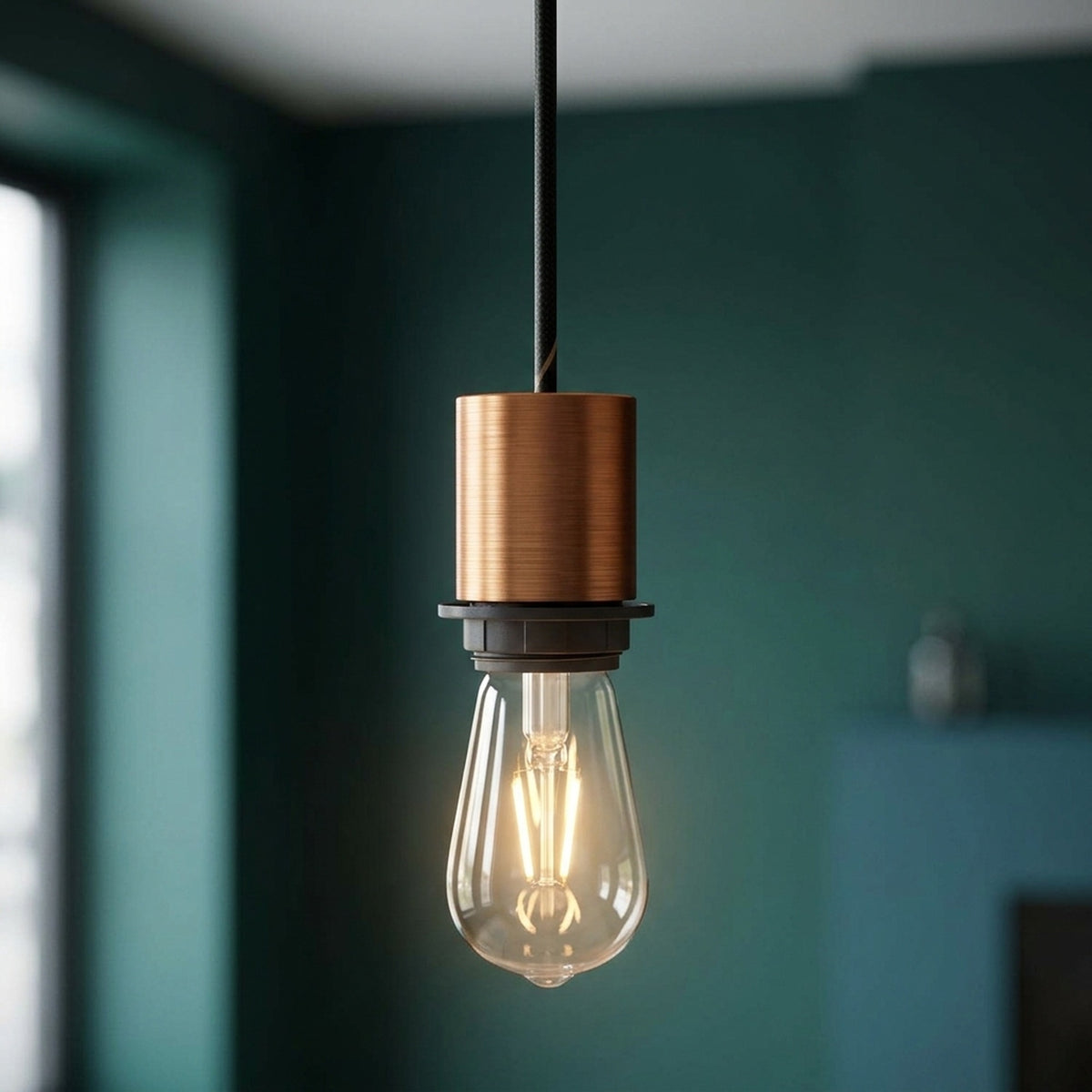 Casquilho E27 semirroscado em metal — Cobre acetinado