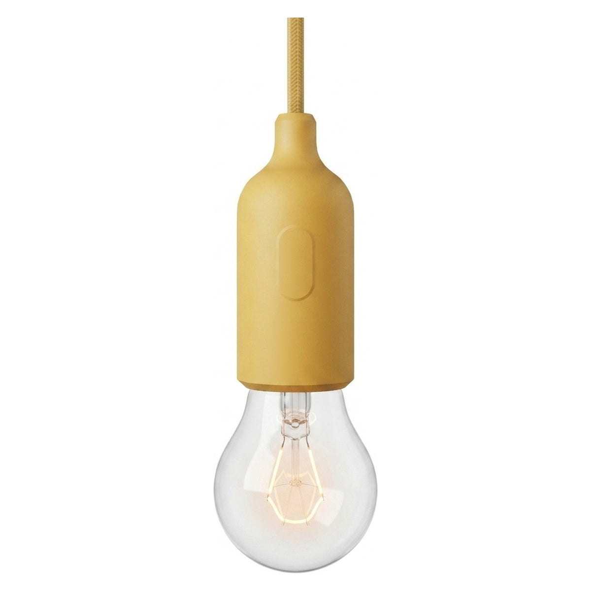 Casquilho E27 em silicone com interruptor — Mostarda