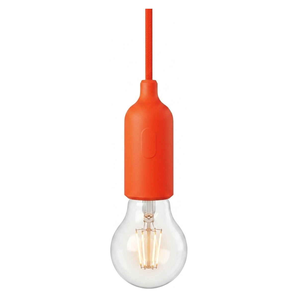 Casquilho E27 em silicone com interruptor — Laranja