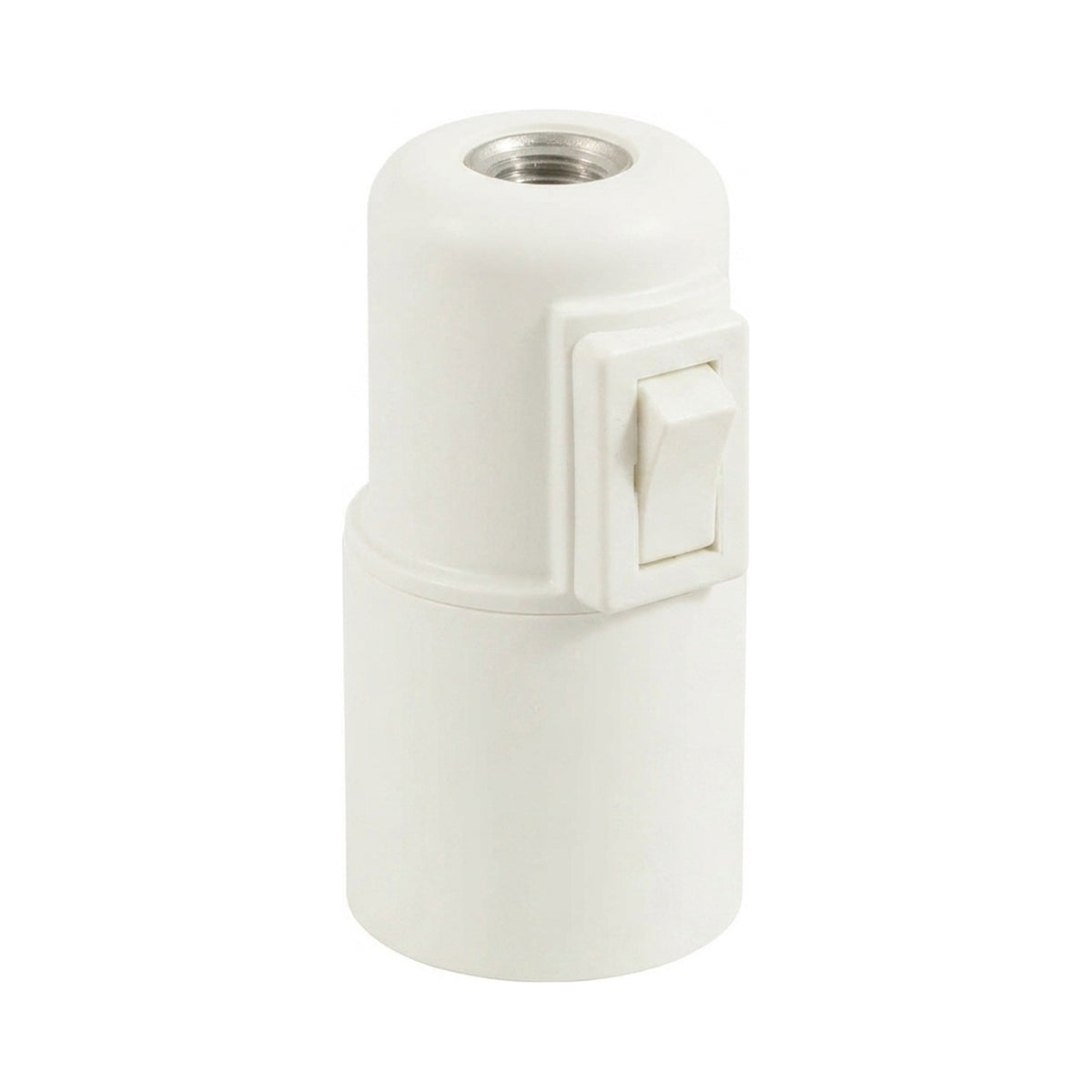 Casquilho E27 em termoplástico com interruptor — Branco