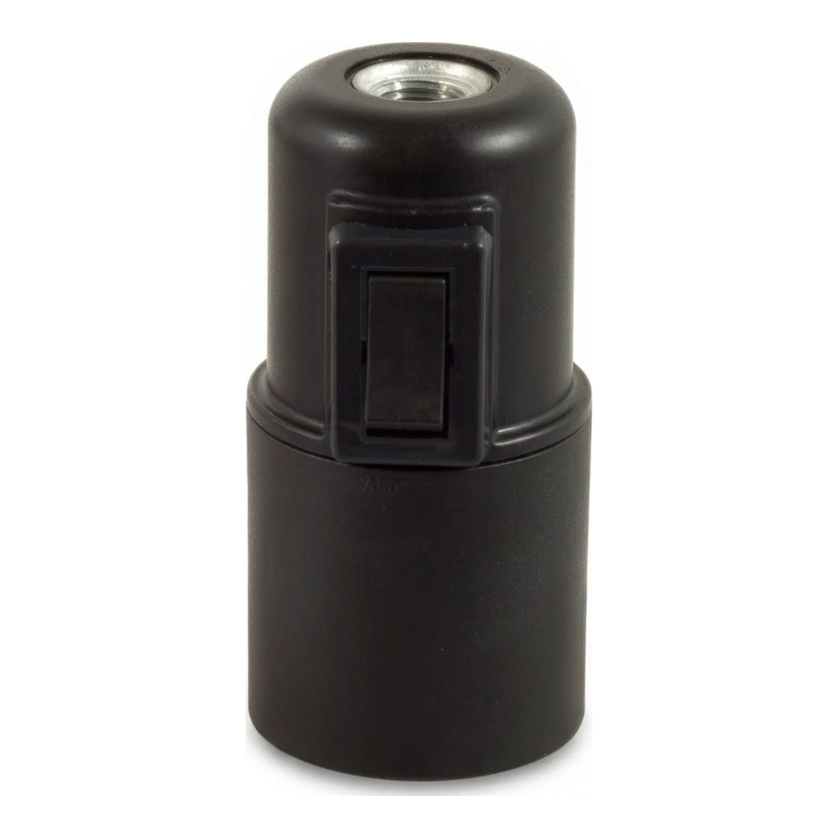 Casquilho E27 em termoplástico com interruptor — Preto