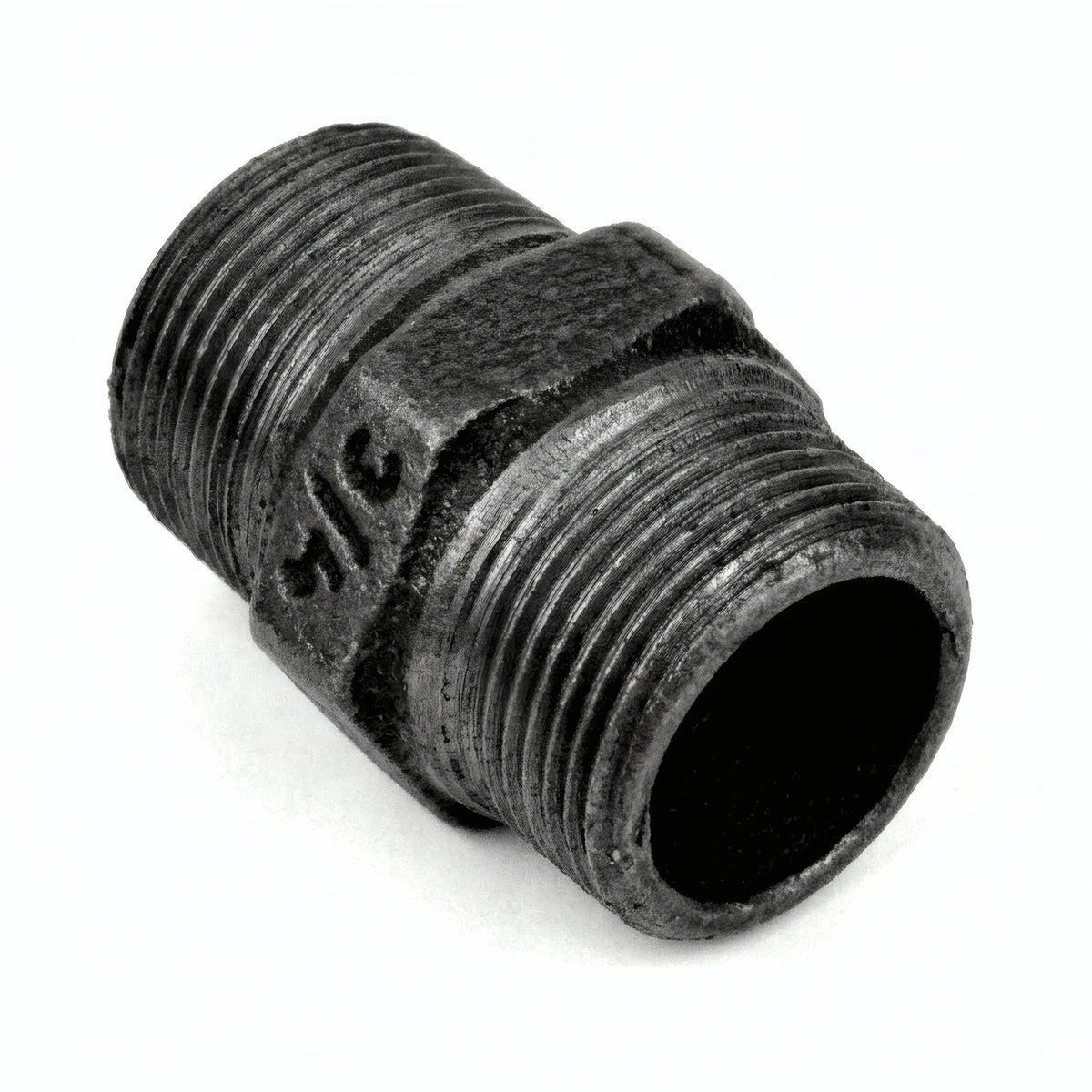 Niple igual em ferro fundido preto - foto de produto sobre fundo branco 5