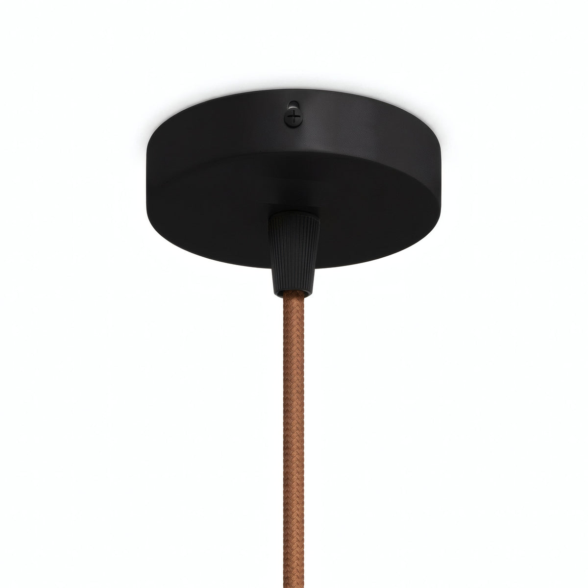 Mini florão cilíndrico em metal, Ø 83 mm — 1 furo central / Cónico em termoplástico / Preto