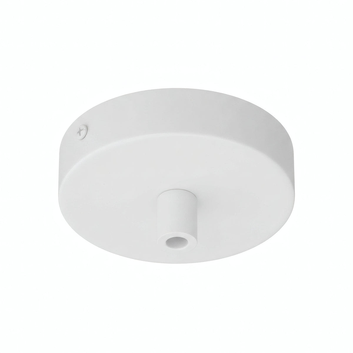 Mini florão cilíndrico em metal, Ø 83 mm — 1 furo central / Cilíndrico em metal / Branco mate