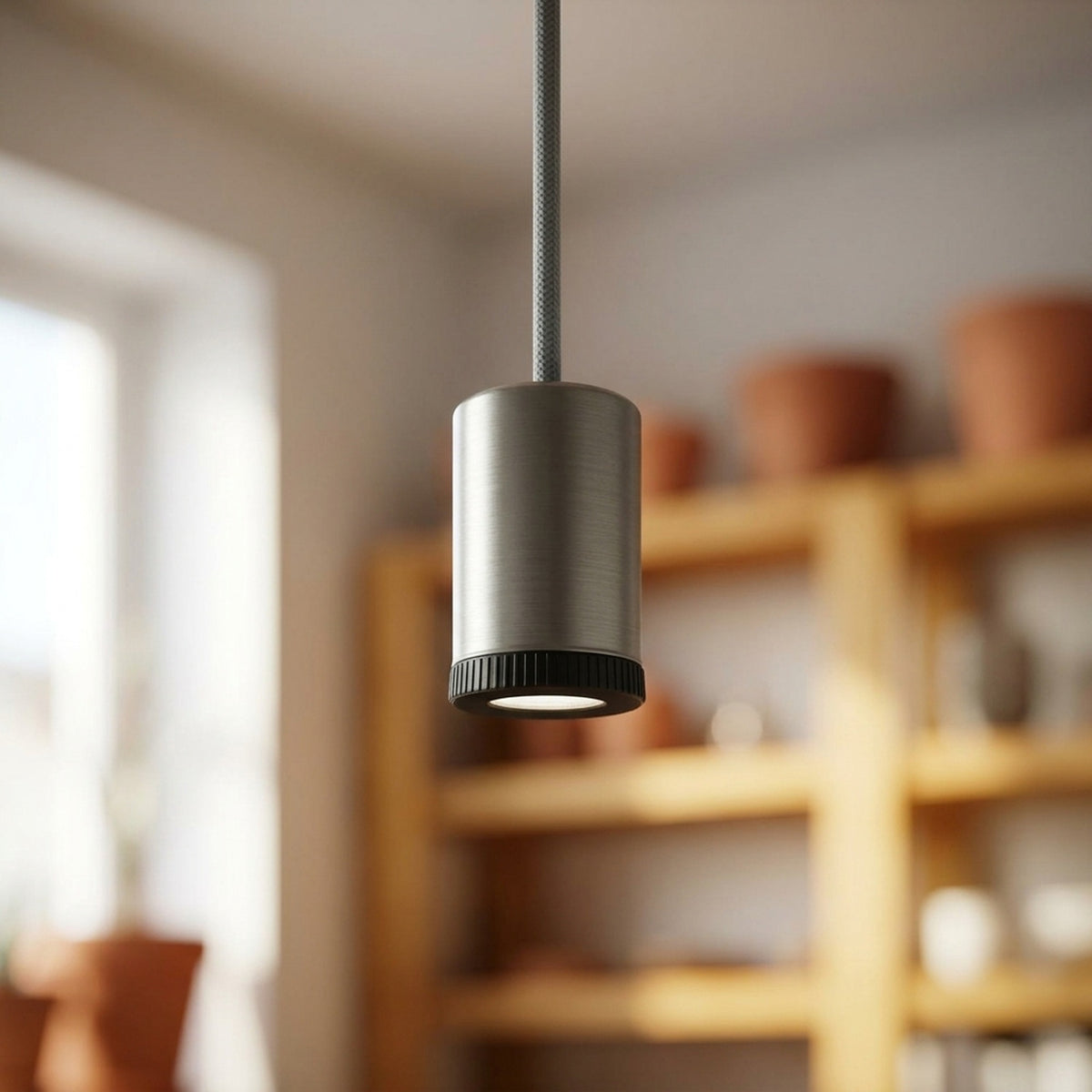 Mini foco LED em metal Mini GU10 — Titânio acetinado