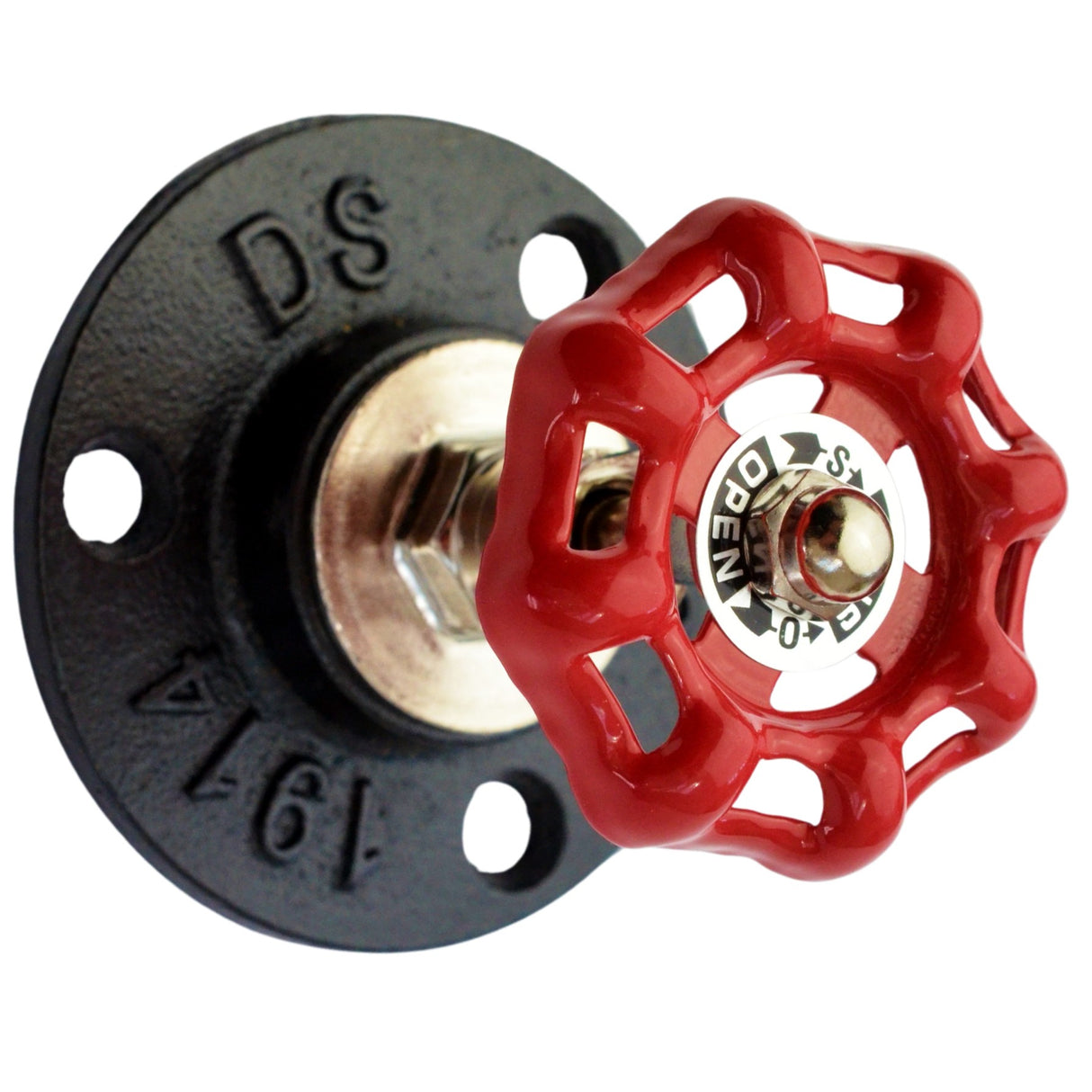 Cabide Volante de Válvula Vermelho - volante de válvula decorativo em ferro fundido vermelho - vista 3