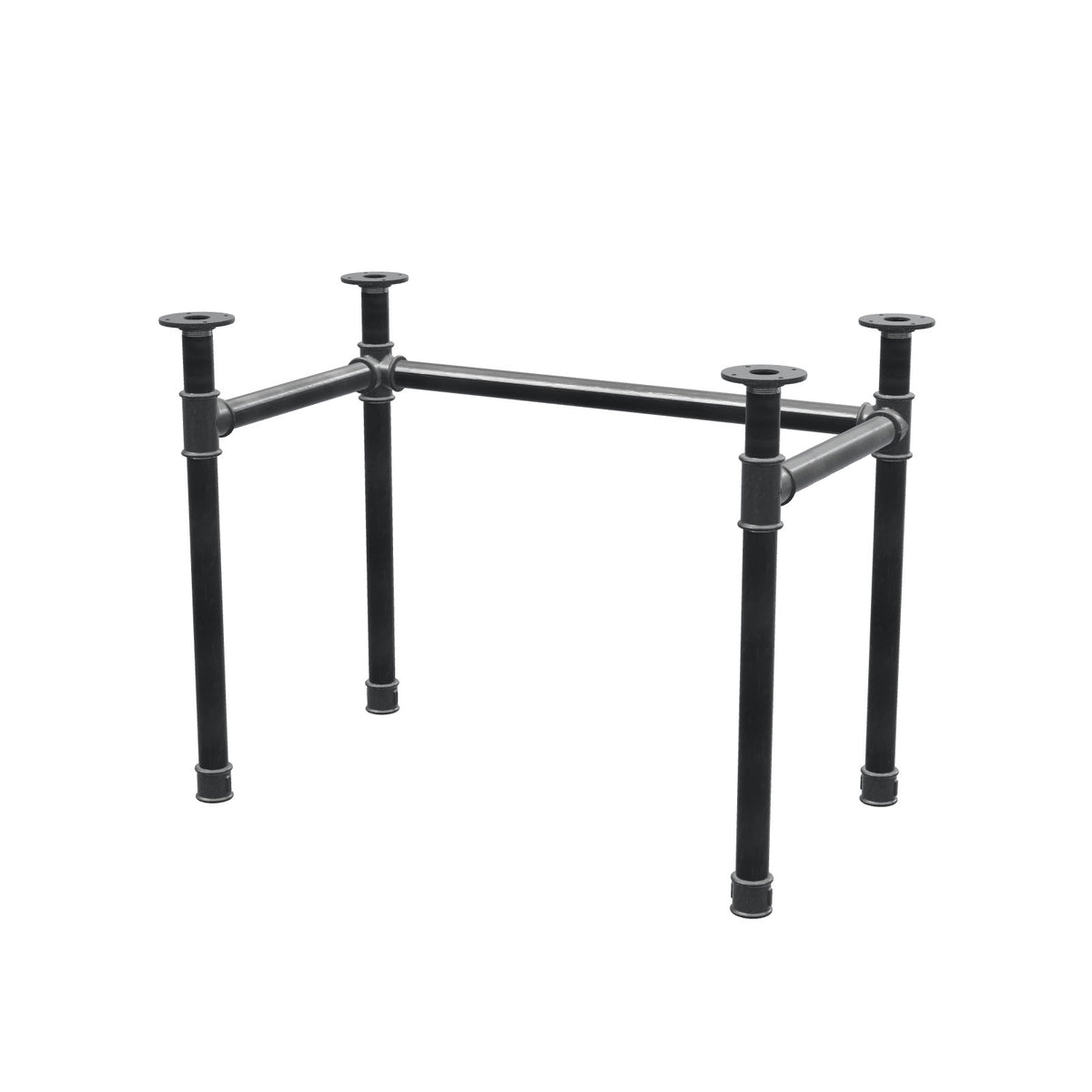 Base de secretária, estrutura em U, ferro fundido e aço Ø 42 mm, 96 × 56 cm, altura 70 cm