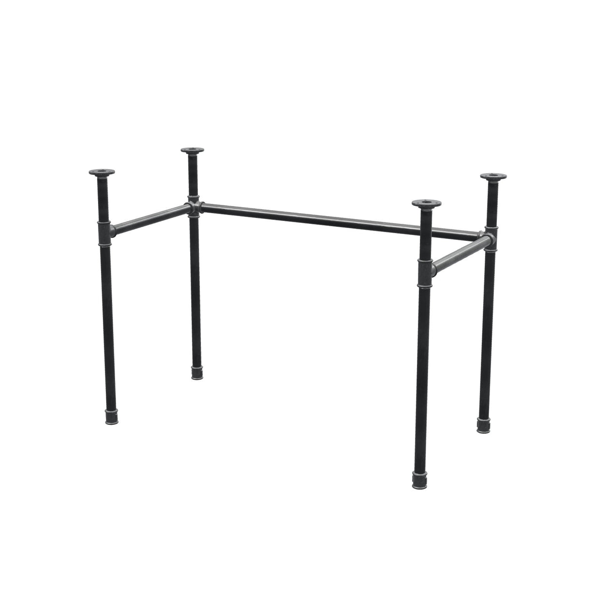 Base de secretária, estrutura em U, ferro fundido e aço Ø 27 mm, 101 × 51 cm, altura 71 cm