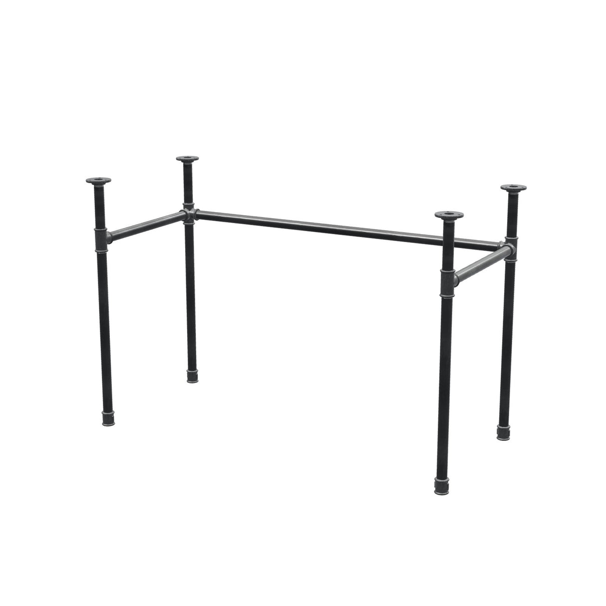 Base de secretária, estrutura em U, ferro fundido e aço Ø 27 mm, 111 × 51 cm, altura 71 cm