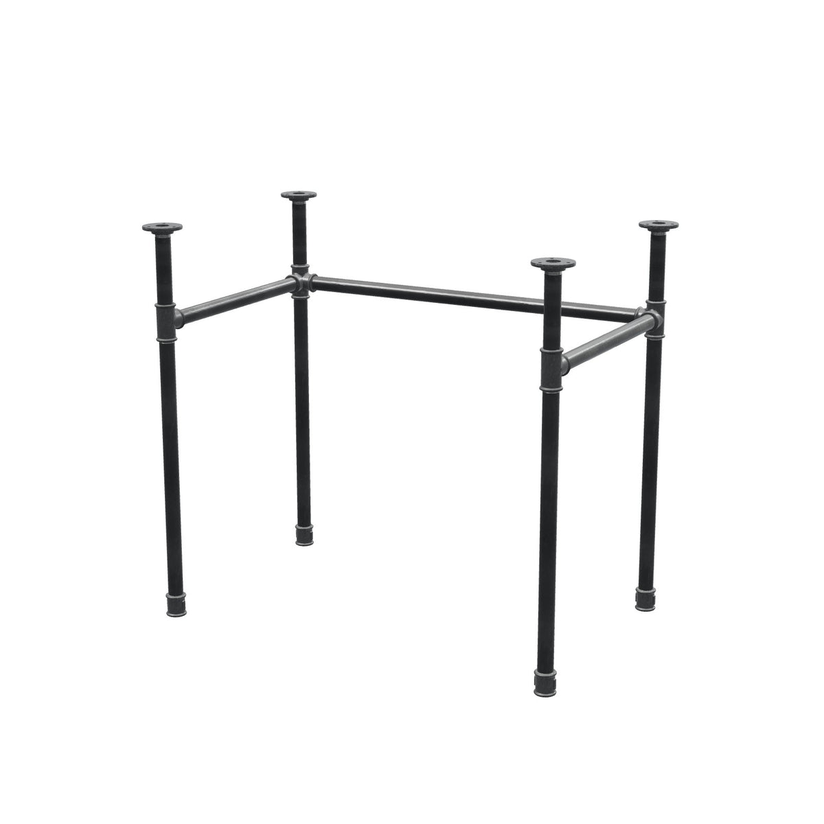 Base de secretária, estrutura em U, ferro fundido e aço Ø 27 mm, 81 × 51 cm, altura 71 cm