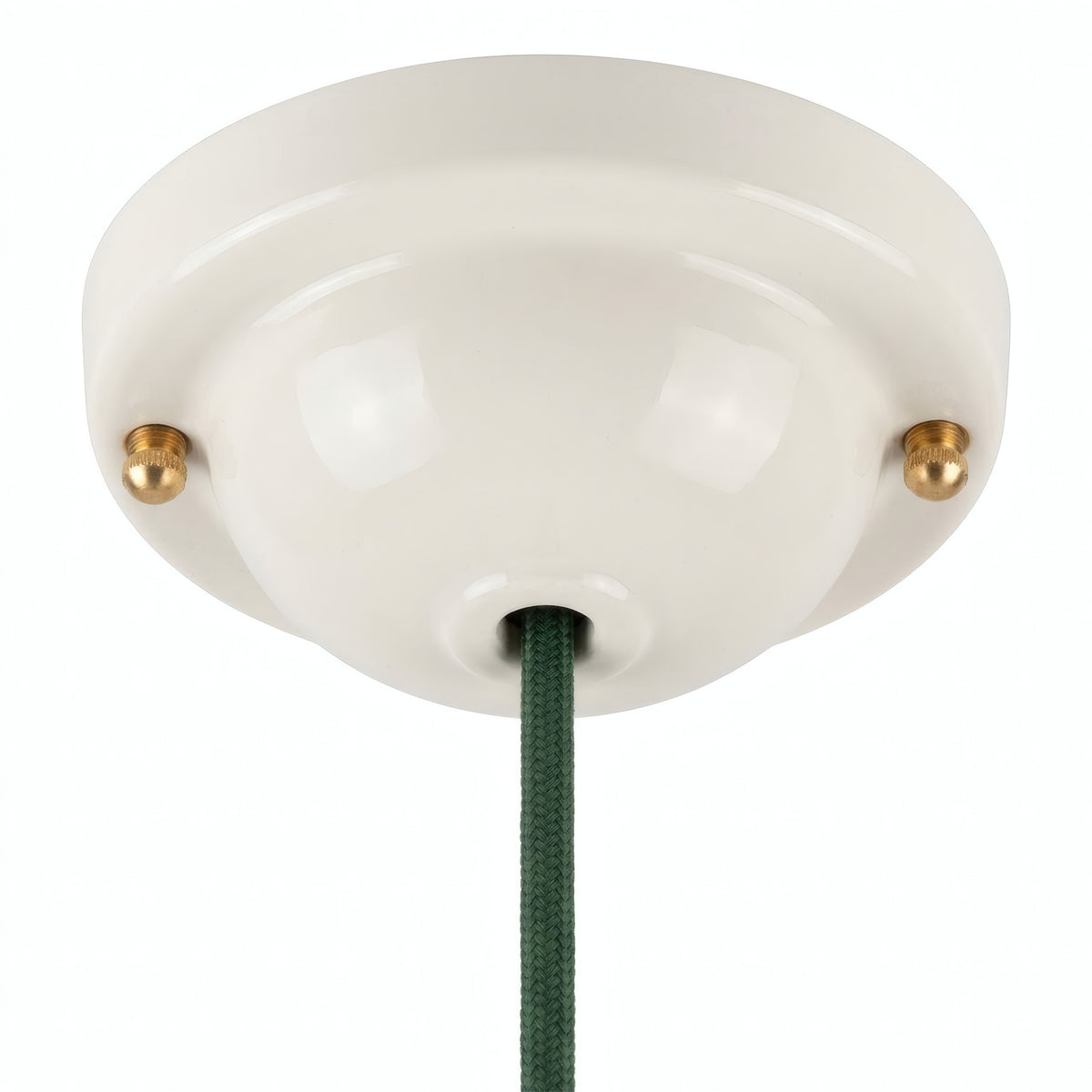Florão em cerâmica vidrada — Ø 130 mm / Branco