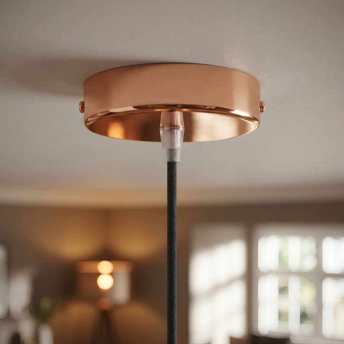 Florão cilíndrico em metal, Ø 120 mm — Cónico em termoplástico / Cobre